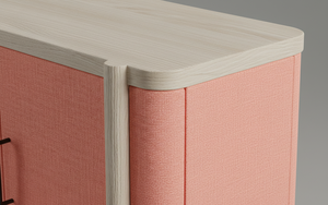 Buffet moderne à 2 portes en chêne massif pour salon - Rangement résistant à l'eau avec design minimaliste - Product Image 6