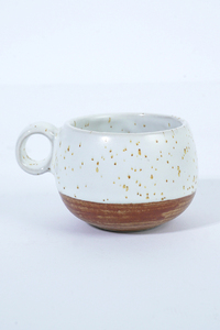 Taza de Cerámica Terracota Blanca con Diseño Wabi-Sabi de 200 ml con Asa en Forma de Anillo, Vajilla para Restaurante, Hotel, Cafetería, para Servir Café y Té - Product Image 2