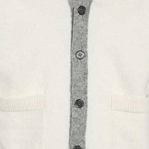 เสื้อสเวตเตอร์คอวีถักคุณภาพสูงแบบยูนิเซ็กซ์ สีพื้น สไตล์นักเรียน สำหรับฤดูใบไม้ร่วงและฤดูหนาว  ติดกระดุม  ออกแบบเองได้สำหรับผู้หญิงและผู้ชาย - Product Image 3