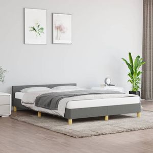 Base de Cama Tapizada en Gris Oscuro con Cabecera - Product Image 1
