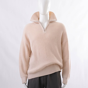 Cardigan en laine unie pour homme, col roulé 1/4 zip, manches classiques, anti-boulochage, tricot épais, idéal pour l'hiver - Product Image 3