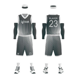 Uniforme de baloncesto personalizado en azul real y blanco con degradado de tonos medios, conjunto deportivo para equipos atléticos. - Product Image 6