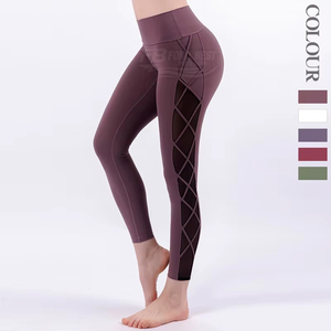 Pantalones de yoga elásticos de cintura alta a cuadros para mujer, talla grande, delgados, deportivos, para gimnasio, ideales para el verano. - Product Image 4