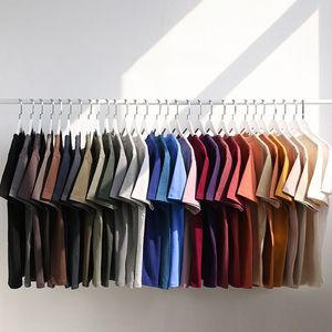 T-shirt en coton pour homme, coupe ample, doux, respirant, décontracté, à manches longues, à carreaux, 220g, OEM ODM, vente en gros, logo personnalisé, couleur personnalisée, design personnalisé - Product Image 2