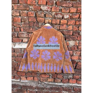Boho Chic <b>Jacket</b> Handmade <b>Velvet</b> Suzani Embroidered <b>Jacket</b> Coat <b>Women's</b> Party Wear Coat With Two Side Pocket - Product Image 6