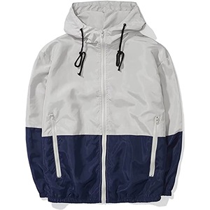 Mens Hooded <b>Windbreaker</b> Jacket Color Blocking Orange <b>Black</b> Zipper Closure Casual Outdoor Sport Autumn Spring Windproof Polyester - Product Image 5