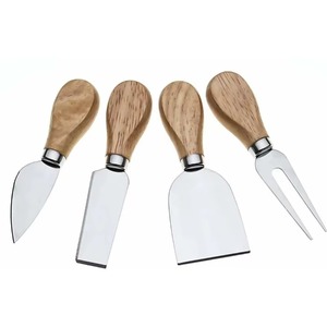 Juego de cuchillos para queso de metal y madera, elegante y de gran venta, que encarna el lujo moderno y la practicidad. - Product Image 1