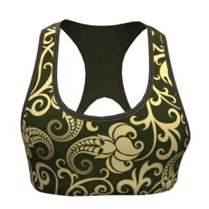 Women's White Yoga Sports <b>Bra</b> With <b>Blue</b> Contrast Band Scoop Neck Racerback Medium Support Breathable Seamless Design - Product Image 5