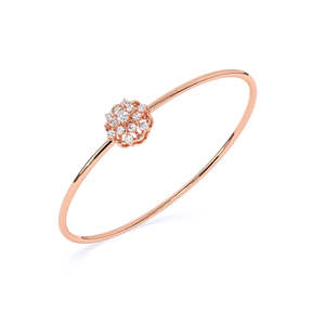 0.51 Ct Lab Grown Diamond Gleaming Floral <b>Bracelet</b> In 9K Yellow White And Rose Gold - Product Image 1