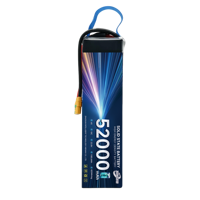 Batterie semi-solide rechargeable 420 Wh/kg 6S 12S 14S 18S 24S 52000 mAh 3,8 V sans anode pour drone UAV longue autonomie
