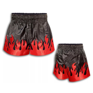 Wholesale Men's Sport Muay Thai Boxing Shorts <b>Red</b> Black Color Breathable Quick Dry Adult's Boxing Academy Trunks - Product Image 1