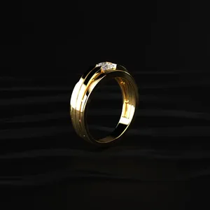 D-E VVS-VS Clarity IGI Certified Princess Cut Diamond Solitaire Men’s <b>Ring</b> In Gold Elegance and Comfortable From <b>Indian</b> Supplier - Product Image 2