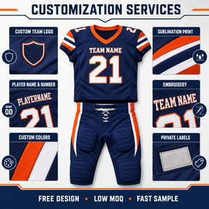 Ensemble d'uniformes de football américain personnalisés, maillot et pantalon sublimés, nom de l'équipe, 21, col en V, manches courtes, tissu respirant, pour hommes adultes - Product Image 4