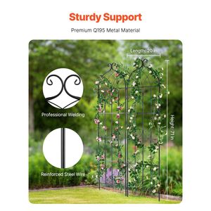 Traliccio per Fiori da Giardino in Metallo Antiruggine 71 x 20 Pollici, Traliccio per Rose Rampicanti da Esterno, Alto 2,4 Metri, Confezione da 2 per Giardino - Product Image 2