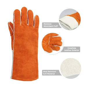Gants de soudage en cuir de vachette durable avec doublure en coton pour la fabrication métallique et la protection en atelier - Product Image 5