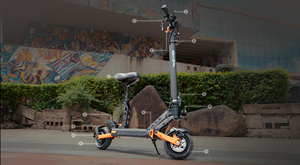 Trottinette électrique pliable G2 Pro - Pneus sous vide de 9 pouces, siège amovible, tige réglable, freins à double disque, suspension intégrale, 15 Ah, usage urbain - Product Image 3