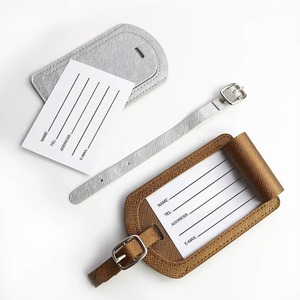 Smooth Finish Full Grain Leather Travel Tags Scratch Resistant Genuine Leather Labels for Designer Luggage LTG-0316 - Product Image 5