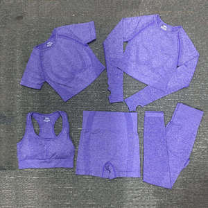 Conjunto Deportivo de 5 Piezas para Mujer ZULARI IMPEX, Color Verde Menta Sólido, Top Corto sin Mangas, Camiseta sin Mangas, Pantalones Cortos de Cintura Alta, Leggings Ajustados - Product Image 5