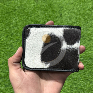 Luxury Hair On Hide Cowhide Leather <b>Wallet</b> Mens <b>Compact</b> Card Holder Handmade Vintage Western Style - Product Image 1