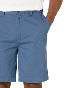 Men's Blue Cotton Bermuda Shorts Mid Waist Casual Breathable With Pockets Button Fly Solid Color Oxford Weave - Product Image 4