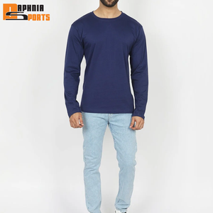 Wholesale Men Full Sleeve T Shirt Blank Casual Custom Tshirts With Custom Label Plain 270 GSM Long Sleeve Tee Shirt - Product Image 2