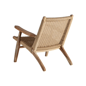 Sillón de Exterior Tropical para Terraza, Hecho a Mano con Madera de Teca Sólida y Tejido de Cuerda, Acabado Natural Duradero, Asiento Relajante para Resort - Product Image 4