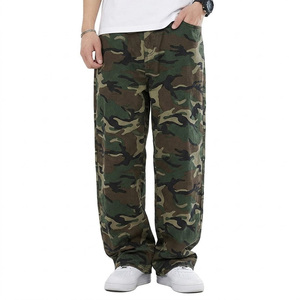 Dernier design – Jean ample en denim uni pour homme, style vintage, streetwear oversize, délavé, effet usé, hip-hop Y2K, hiver - Product Image 1