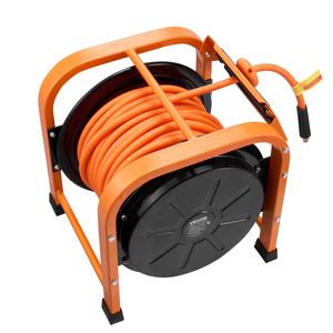 Enrouleur de tuyau d'air en PVC à rembobinage automatique 3/8 pouce x 100 pieds, pression max. 300 PSI, avec câble d'arrivée de 5 pieds et cliquet pour compresseur d'air - Product Image 1