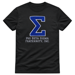 Camiseta de Chenilla Phi Beta Sigma Big Sigma Negra para Hombre, Tejido Premium, Ajuste Cómodo, Ropa de Fraternidad Griega, Uso Casual - Product Image 4