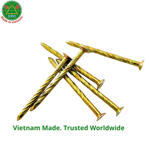 1-3/8 Inch Yellow Plated Steel Industrial Grade <b>Nails</b> with Checkered Head & Ring Shank United <b>Nail</b> Brand Made in Vietnam - Product Image 1