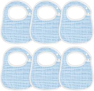 Bavoirs en mousseline bio 95% bambou 5% élasthanne - Confort extensible, réutilisables pour les repas - Product Image 1