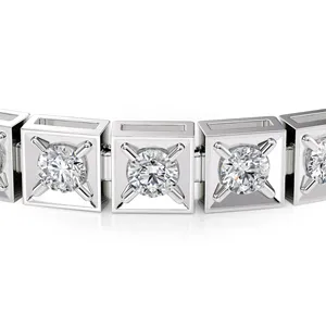chocolate round lab grown diamond tennis <b>bracelet</b> 18k white gold fancy brown <b>gem</b> <b>stone</b> link chain fine jewelry luxury fine jewel - Product Image 2