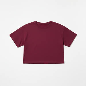 Women T shirt 100% Cotton <b>Cropped</b> Short Sleeve T-Shirt Boxy Oversized Streetwear Casual Summer OEM Custom Logo Bulk Wholesale - Product Image 3