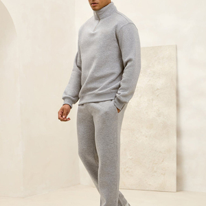 Drawstring Mid Waist Sporty Sweatpants 200g Spandex/<b>Polyester</b> Fleece Thick Loose Fit <b>Jogger</b> Pants - Product Image 4