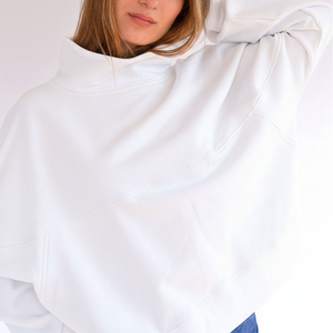 Daily Wear Fully Customized Women Stand Long Sleeve Winter Heavyweight Cotton Polyester Blend Sweatshirt Casual Streetwear - Product Image 1