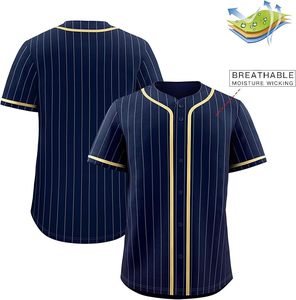 Maillot de baseball à rayures pour hommes et femmes, chemise de baseball unie à boutons, uniforme de sport d'équipe - Product Image 2