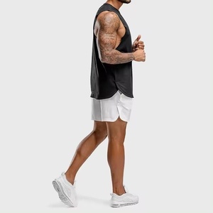 WARPRO INDUSTRY Débardeur Homme Uni Col Rond Sans Manches Séchage Rapide Polyester Tricoté Décontracté 240g Imprimé Numérique Noir - Product Image 2