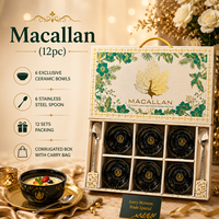 Juego de Tazas de Té de Cerámica y PVC de Lujo, 8 Piezas, 2 Tazones para Aperitivos, Diseño Floral, Caja de Regalo, Logotipo Personalizado, Todos los Colores, Reuniones Familiares