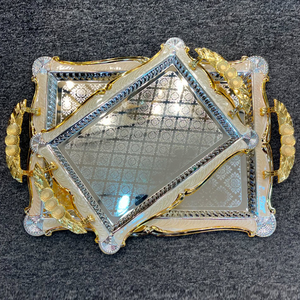 Plateau de table en aluminium en forme de feuille pour centre de table, plateau à fruits pour cuisine, plateau de service pour table à manger - Product Image 3