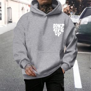 Sudadera con Capucha Gris para Hombre, Corte Cómodo, Diseño Gráfico, Algodón, Estampado con Efecto de Goteo, Estilo Casual para Otoño, Diseño Delantero y Trasero, Bolsillo, Corte Regular - Product Image 4