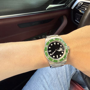 Reloj mecánico deportivo de buceo FC Factory 904L con correa de acero inoxidable, cristal de zafiro, automático, 41 mm, resistente al agua, modelo Green Ghost. - Product Image 1