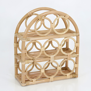 Meuble de comptoir autoportant en bois massif pour bouteilles de vin, prix le plus bas, étagères de rangement en rotin - Product Image 2