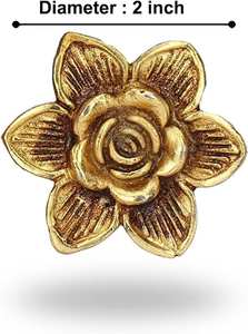 Poignée de tiroir en laiton en forme de fleur, finition dorée, design floral, poignée de meuble de style vintage, quincaillerie décorative - Product Image 2