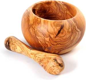 Juego de Mortero y Pilón de Madera de Acacia Natural, Molinillo de Especias, Triturador de Hierbas, Prensa de Ajo, Herramienta Manual para Procesar Alimentos - Product Image 4
