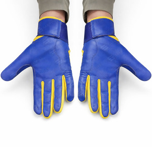 Guantes de béisbol de cuero al por mayor con parte trasera de tela transpirable y agarre de palma premium para empresas de ropa deportiva - Product Image 3