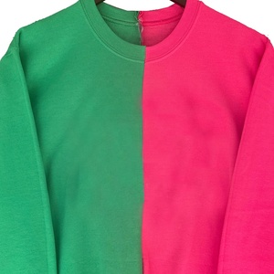 Sweat-shirts décontractés pour femmes, couleur verte et rose, motif uni, patchs brodés, pour sororités et fraternités - Product Image 2