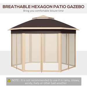 Gazebo Esagonale Pop-Up 13x13 con Rete per Eventi all'Aperto, Giardino, Matrimoni, Feste, Riparo per Pergola e Gazebo - Product Image 4