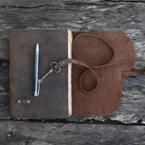 Handmade Exclusive Creative Antique Vintage Leather Journal <b>Notebook</b> Key-<b>Lock</b> Deckle Edge Embossed Sketching Writing Promotional - Product Image 2
