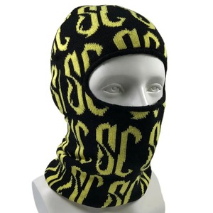 Pasamontañas de punto acrílico OEM de alta calidad con un orificio y logotipo personalizado, estampado completo, unisex, para fiestas al aire libre - Product Image 1