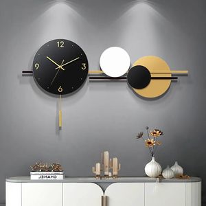 35.4 di grandi dimensioni \ "moderno metallo geometrico digitale orologio da parete elegante decorazione da parete per soggiorno - Product Image 1